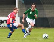 26 May 2007; Rebecca Corish, Northern Ireland, in action against Blanka Peniokoia, Czech Republic. Women's European Championship Qualifier, Northern Ireland v Czech Republic, The Showgrounds, Coleraine, Co. Derry. Picture credit; Russell Pritchard / SPORTSFILE