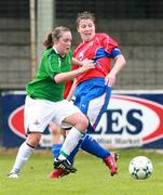 26 May 2007; Kimberely Turner, Northern Ireland, in action against Eva Smeralova, Czech Republic. Women's European Championship Qualifier, Northern Ireland v Czech Republic, The Showgrounds, Coleraine, Co. Derry. Picture credit; Russell Pritchard / SPORTSFILE