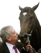 26 May 2007; Trainer Geoffrey Huffer kisses Cockney Rebel after winning the Boylesports Irish 2,000 Guineas. Curragh Racecourse, Co. Kildare. Picture credit: Brendan Moran / SPORTSFILE