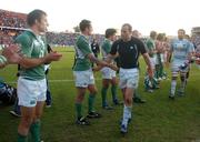 26 May 2007; Argentina captain Felipe Contepomi is congratulated by the Ireland players as he leads his team off the field. Summer Tour, 1st Test, Argentina v Ireland, Colon Stadium, Santa Fe, Argentina. Picture credit: Pat Murphy / SPORTSFILE