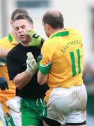 27 May 2007; Declan Maxwell, Leitrim, in action against Brian McBrearty, London. Bank of Ireland Connacht Senior Football Championship, London v Leitrim, Emerald Gaelic Grounds, Ruislip, London, England. Picture credit: Russell Pritchard / SPORTSFILE
