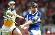 27 May 2007; John Brophy, Laois, in action against Conor Hernon, Offaly. Guinness Leinster Hurling Championship, Offaly v Laois, O'Connor Park, Tullamore, Co. Offaly. Photo by Sportsfile