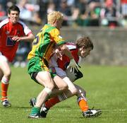 27 May 2007; David Comiskey, Armagh, in action against Patrick McGowan, Donegal. ESB Ulster Minor Football Championship, Donegal v Armagh, MacCumhaill Park, Ballybofey, Co. Donegal. Picture credit: Oliver McVeigh / SPORTSFILE