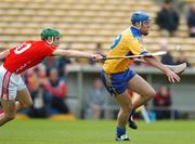 27 May 2007; Cathal Lafferty, Clare, in action against Brian Corry, Cork. Munster Intermediate Hurling Championship Quarter-Final, Cork v Clare, Semple Stadium, Thurles, Co. Tipperary. Picture credit: Brendan Moran / SPORTSFILE