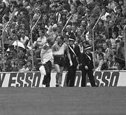 27 July 1986; Dublin's Barney Rock leaves the field with a broken collarbone. Leinster Senior Football Final, Meath v Dublin, Croke Park, Dublin. Picture credit; Ray McManus / SPORTSFILE