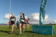 5 November 2014; Fionnuala Britton, Kilcoole A.C, right, and Anne Marie McGlynn, Letterkenny A.C, in attendance at the launch of the GloHealth National Cross Country Championships. Dundalk Institute of Technology, Co. Louth. Picture credit: Oliver McVeigh / SPORTSFILE