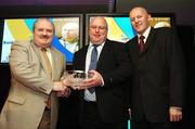 26 May 2007; Kieran Doherty, Donoughmore, Co. Cork, is presented with the Women's Senior Coach of the Year award by John Landy, left, and Tony Colgan, President of Basketball Ireland. Basketball Ireland Annual Awards 2007, Citywest Hotel, Conference, Leisure & Golf Resort, Saggart, Co Dublin. Picture credit: Brendan Moran / SPORTSFILE