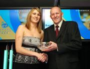 26 May 2007; Dearbhla Breen, UL Aughinish, Limerick, is presented with the Senior Women's International Player of the Year award by Tony Colgan, President of Basketball Ireland. Basketball Ireland Annual Awards 2007, Citywest Hotel, Conference, Leisure & Golf Resort, Saggart, Co Dublin. Picture credit: Brendan Moran / SPORTSFILE