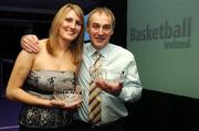 26 May 2007; At the Basketball Ireland annual awards are UL Aughinish, Limerick award winners, Dearbhla Breen and coach Jim Nugent. Basketball Ireland Annual Awards 2007, Citywest Hotel, Conference, Leisure & Golf Resort, Saggart, Co Dublin. Picture credit: Brendan Moran / SPORTSFILE