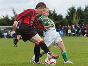27 May 2007; Lee Smith, Cherry Orchard FC, in action against Michael Delaney, Wicklow Rovers. Danone Nations Cup National Final 2007, Cherry Orchard FC v Wicklow Rovers, AUL Complex, Clonshaugh, Dublin. Picture credit: Brian Lawless / SPORTSFILE