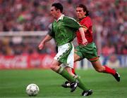 29 May 1996; Alan McLaughlin of Republic of Ireland in action against Ricardo Sa Pinto of Portugal during the International  Friendly match between Republic of Ireland and Portugal at Lansdowne Road in Dublin. Photo by David Maher/Sportsfile