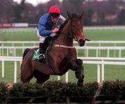27 December 1999; Beal Na Blath, with Paul Carberry up, jumps the first during The Paddy Power Long Distance Handicap Hurdle at Leopardstown Racecourse in Dublin. Photo by Matt Browne/Sportsfile