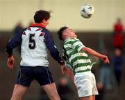 23 January 2000; UCD's Clive Delaney in action against Anthony Stewart of Shamrock Rovers during the Eircom League Premier Division match between Shamrock Rovers and UCD at Morton Stadium in Santry, Dublin. Photo by David Maher/Sportsfile
