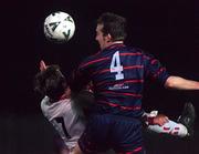 11 January 2000; Donal Broughan of St Patrick's Athletic in action against Michael Keane of Galway United during the Harp Larger FAI Cup Second Round Replay match between St Patrick's Athletic and Galway United at Richmond Park in Dublin. Photo by David Maher/Sportsfile