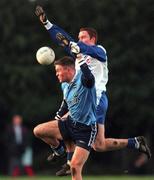 2 January 2000; David Stynes of Dublin in action against Peadar Andrews of Blue Stars during the Millennium Blue Stars Exhibition Game between Blue Stars and Dublin at Páirc de Burca in Stillorgan, Dublin. Photo by Damien Eagers/Sportsfile