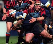 7 January 2000; Leinster's Gary Halpin dives for the line to score a try during the Heineken Cup Pool 1 Round 5 match between Leinster and Glasgow Caledonians at Donnybrook in Dublin. Photo by David Maher/Sportsfile