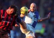 15 January 2000; Lee Carsley of Blackburn Rovers in action against Kenny Irons of Huddersfield Town during the Nationwide League First Division match between Blackburn Rovers and Huddersfield Town at Ewood Park in Blackburn, England. Photo by David Maher/Sportsfile