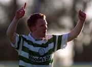 9 January 2000; Sean Francis of Shamrock Rovers celebrates after scoring his side's goal during the Harp Larger FAI Cup Second Round match between Shamrock Rovers and Cork City at Morton Stadium in Santry, Dublin. Photo by David Maher/Sportsfile