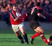 8 January 2000; Peter Clohessy of Munster in action against Nick Walsh of Saracens during the Heineken Cup Pool 4 Round 5 match between Munster and Saracens at Thomond Park in Limerick. Photo by Brendan Moran/Sportsfile
