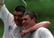 30 March 1999; Robbie Keane, left, and Richie Baker during a Republic of Ireland training session in Ibadan, Nigeria, at the 1999 FIFA World Youth Championship Finals. Photo by David Maher/Sportsfile