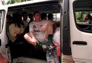 30 March 1999; Robbie Keane on his way to a Republic of Ireland training session in Ibadan, Nigeria, at the 1999 FIFA World Youth Championship Finals. Photo by David Maher/Sportsfile