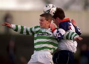 23 January 2000; Alan Mahon of UCD in action against Shane Robinson of Shamrock Rovers during the Eircom League Premier Division match between Shamrock Rovers and UCD at Morton Stadium in Santry, Dublin. Photo by David Maher/Sportsfile