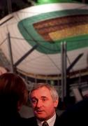 26 January 2000; An Taoiseach Bertie Ahern T.D., speaking at the announcement that The Government is to proceed immediately with plans to build a &quot;Campus of Sporting Excellence&quot;- to be called Sports Campus Ireland- which will have as its centrepiece an 80,000 all seated National Stadium capable of accomodating all field sports at a cost of £281 million. Photo by Brendan Moran/Sportsfile