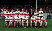 12 December 1999; The UCC team prior to the AIB Munster Club Football Championship Final Replay between University College Cork and Doonbeg, Clare, at the Gaelic Grounds in Limerick. Photo by Brendan Moran/Sportsfile