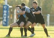 1 June 2007; Ireland's Isaac Boss is tackled by Jeremy Staunton, centre, and Bryan Young, right, during the Captain's Run. Ireland Rugby Captain's Run, Centro Naval, Buenos Aires, Argentina. Picture credit: Pat Murphy / SPORTSFILE