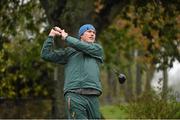 6 November 2014; South Africa's Schalk Burger tees off from the 10th during a visit to the Championship Course at Druids Glen Resort. Druids Glen, Newtownmountkennedy, Co. Wicklow. Picture credit: Pat Murphy / SPORTSFILE