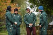 6 November 2014; South Africa's, from left, Victor Matfield, Jean de Villiers, Duane Vermeulen and Schalk Burger during a visit to the Championship Course at Druids Glen Resort. Druids Glen, Newtownmountkennedy, Co. Wicklow. Picture credit: Pat Murphy / SPORTSFILE