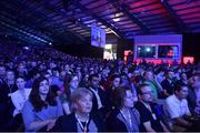 6 November 2014; Delegates listen to one of the speakers on the centre stage during Day 3 of the 2014 Web Summit in the RDS, Dublin, Ireland. Picture credit: Ray McManus / SPORTSFILE / Web Summit