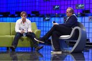 6 November 2014; Mark Pincus, Founder, Zynga, in Conversation with Tony Conrad, Founding Partner, True Ventures, about For the Love of the Game on the centre stage during Day 3 of the 2014 Web Summit in the RDS, Dublin, Ireland. Picture credit: Stephen McCarthy / SPORTSFILE / Web Summit