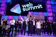 6 November 2014; Chefs from the Food Summit are introduced on the centre stage during Day 3 of the 2014 Web Summit in the RDS, Dublin, Ireland. Picture credit: Stephen McCarthy / SPORTSFILE / Web Summit