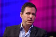 6 November 2014; Peter Thiel, Founder, Founders Fund, on the centre stage during Day 3 of the 2014 Web Summit in the RDS, Dublin, Ireland. Picture credit: Stephen McCarthy / SPORTSFILE / Web Summit