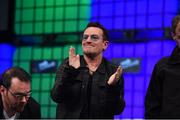 6 November 2014; Bono, Musician, Elevation Partners, on the centre stage during Day 3 of the 2014 Web Summit in the RDS, Dublin, Ireland. Picture credit: Stephen McCarthy / SPORTSFILE / Web Summit