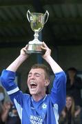 20 May 2007; Shane Byrne, Crumlin United captain, lifts the cup after victory over Shelbourne. U13 Final for FAI, Shelbourne v Crumlin United, Home Farm FC, Whitehall, Dublin. Picture credit: Ray Lohan / SPORTSFILE