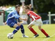20 May 2007; Karl Moody, Shelbourne, in action against Niall Lanigan, Crumlin United. U13 Final for FAI, Shelbourne v Crumlin United, Home Farm FC, Whitehall, Dublin. Picture credit: Ray Lohan / SPORTSFILE