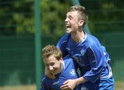 20 May 2007; Crumlin United's Kevin Dempsey, left, and Shane Byrne, celebrate after a goal. U13 Final for FAI, Shelbourne v Crumlin United, , Whitehall, Dublin. Picture credit: Ray Lohan / SPORTSFILE  *** Local Caption ***