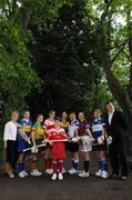 29 May 2007; David Gunning, CEO of Coillte, far right, and Liz Howard, President of the Camogie Association, far left, with camogie players, from left, Alice Fogarty, Tipperary, Emma Maunsell, Kerry, Dania Donnelly, Derry, Aoibheann Spillane, Louth, Sinead Tuohy, Clare, Emma McKenna, Monaghan, Sarah Jackson, Westmeath, and Sheila Burke, Laois at the launch of the Coillte Development Squads 2007. Croke Park, Dublin. Photo by Sportsfile