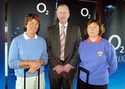16 May 2007; Sandra Rhatigan, from Bushypark, Galway, and Mary McHugh, from Ballard, Barna, with James Mills, West Regional Manager of O2, after winning the Ladies 1st Prize at the O2 Masters All Ireland Golf Championship Galway Competition played at Barna Golf yesterday. O2 Masters All Ireland Golf Challenge, in asscociation with the Irish Independent, Bearna Golf Club, Corboley, Bearna, Co. Galway. Picture credit: Philip Cloherty / SPORTSFILE