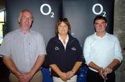 21 May 2007; Winners of the 02 Masters All Ireland Golf Challenge Regional Qualifier, Matthew Maher and Birdie Ryan, from Thurles Golf Club, with Catherine Tiernan, O2. O2 Masters All Ireland Golf Challenge in association with the Irish Independent. Fota Island Resort, Fota Island, Co. Cork. Picture credit: SPORTSFILE