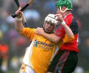 3 June 2007; Niall McManus, Antrim, in action against Fintan Conway, Down. Guinness Ulster Senior Hurling Championship Final, Antrim v Down, Casement Park, Belfast, Co Antrim. Picture credit: Oliver McVeigh / SPORTSFILE