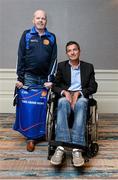 7 November 2014; South Africa rugby legend Joost van der Westhuizen, right, pictured with former Antrim football captain Anto Finnegan. Anto has inspired #GameForAnto, which sees Jim Gavin's Dublin side face an Irish News Ulster Allstar team at Kingspan Stadium, home of Ulster Rugby in Belfast, on November 15th. Both former elite athletes, they discussed the similarities of their lifestyles and living with Motor Neuron Disease, (MND), as well as the awareness and research campaigns of their respective foundations, J9 and deterMND. Double Tree by Hilton Hotel, Burlington Road, Dublin. Picture credit: Piaras Ó Mídheach / SPORTSFILE