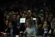 6 November 2014; A general view of the crowd during Bono's speech at the centre stage during Day 3 of the 2014 Web Summit in the RDS, Dublin, Ireland. Picture credit: Diarmuid Greene / SPORTSFILE / Web Summit