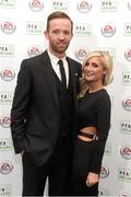 7 November 2014; Bohemians player Aidan Price and Sarah Corr in attendance at the PFA Ireland Awards 2014. The Gibson Hotel, Dublin. Photo by Sportsfile