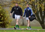 8 November 2014; Ireland's Darren Hughes and Lee Keegan arrive for International Rules training ahead of their International Rules Series game against Australia on Saturday 22nd November. International Rules training, Carton House, Maynooth, Co. Kildare. Picture credit: Ray McManus / SPORTSFILE
