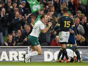 8 November 2014; Ireland's Tommy Bowe celebrates after scoring his side's second try. Guinness Series, Ireland v South Africa, Aviva Stadium, Lansdowne Road, Dublin. Picture credit: Stephen McCarthy / SPORTSFILE