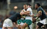8 November 2014; Simon Zebo, Ireland, is tackled by Bismarck du Plessis, South Africa. Guinness Series, Ireland v South Africa, Aviva Stadium, Lansdowne Road, Dublin. Picture credit: Ramsey Cardy / SPORTSFILE