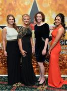 8 November 2014; In attendance at the TG4 Ladies Football All-Star Awards are, from left, Dublin footballers Noelle Healy, Carla Rowe, Cliodhna O'Connor and Sinead Goldrick. TG4 Ladies Football All-Star Awards 2014, Citywest Hotel, Saggart, Co. Dublin. Picture credit: Brendan Moran / SPORTSFILE